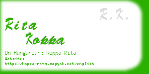 rita koppa business card